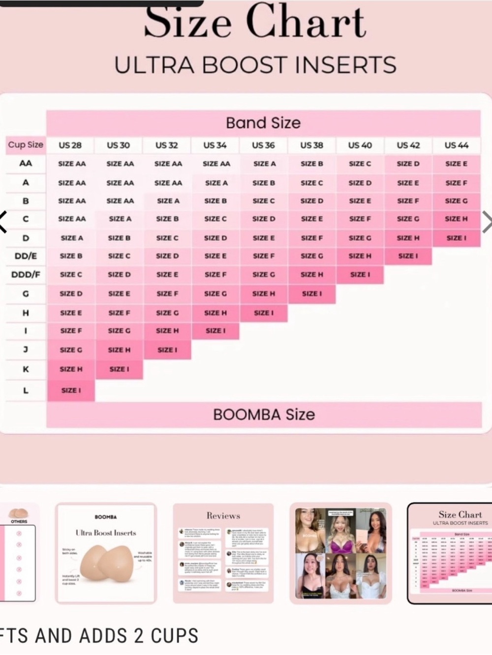 BOOMBA Demi Boost Inserts in Beige Tone, Size F - Picture 11 of 13